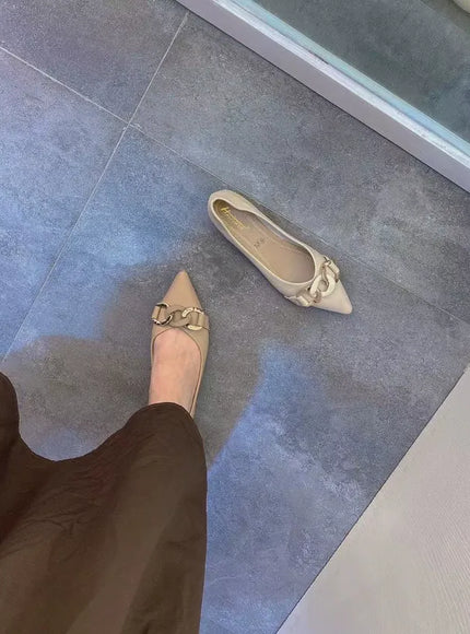 KissICON Square Toe Flat Shoes for Women Spring Autumn