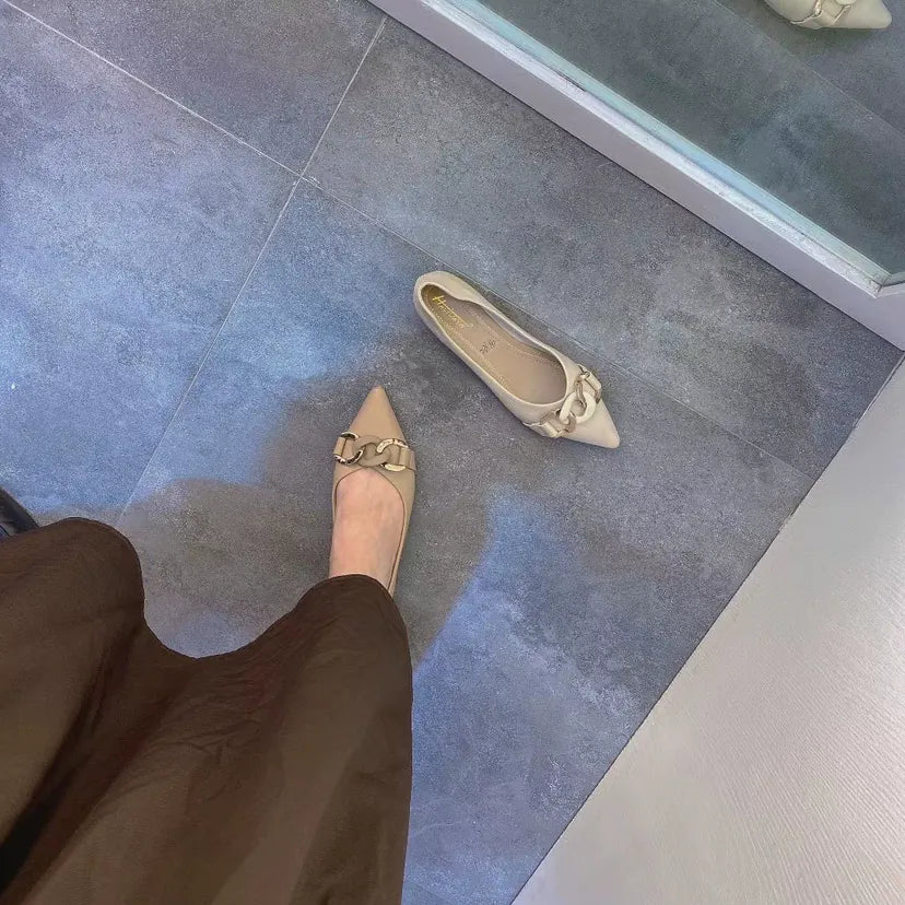 KissICON Square Toe Flat Shoes for Women Spring Autumn