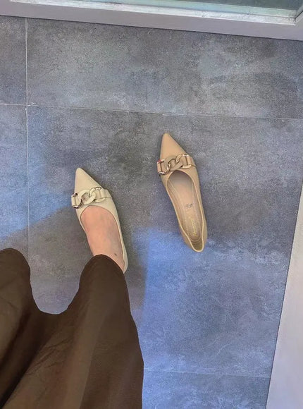 KissICON Square Toe Flat Shoes for Women Spring Autumn
