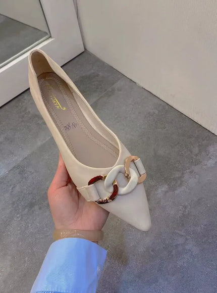 KissICON Square Toe Flat Shoes for Women Spring Autumn