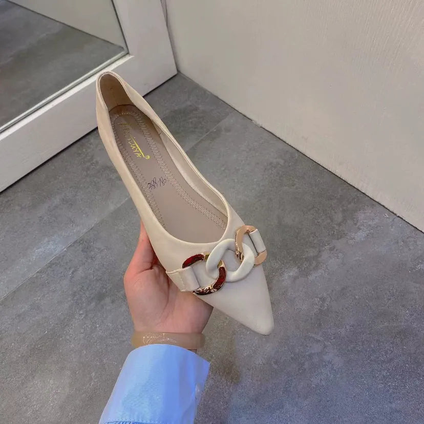 KissICON Square Toe Flat Shoes for Women Spring Autumn
