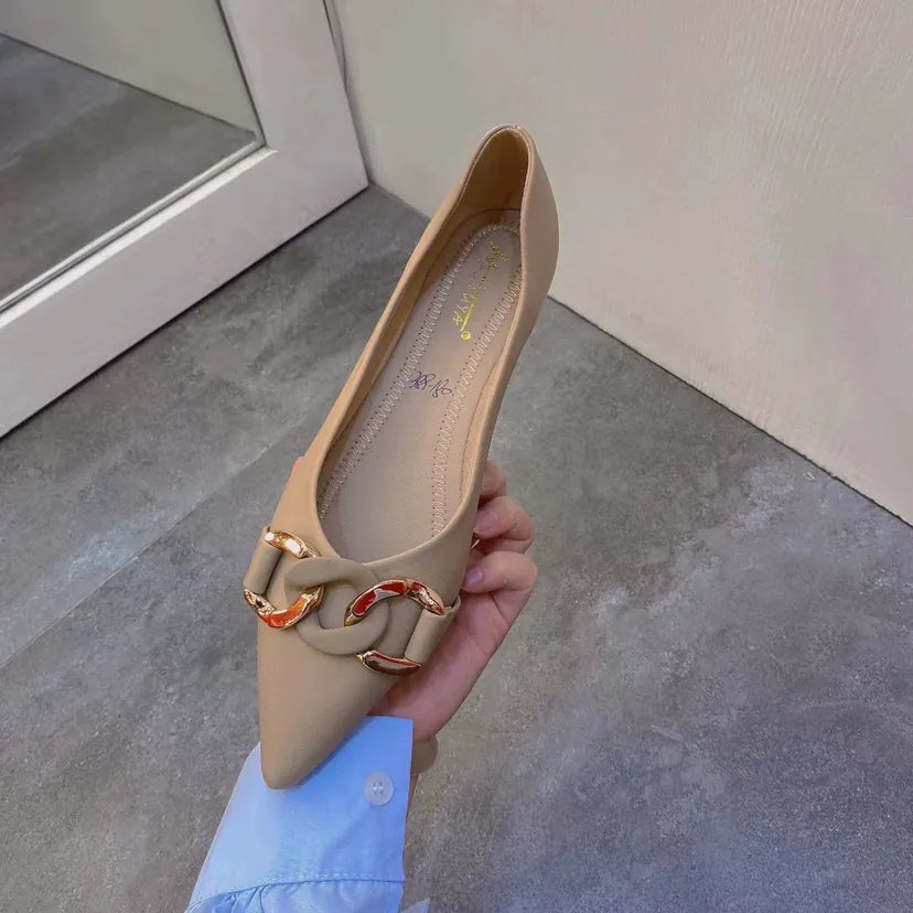KissICON Square Toe Flat Shoes for Women Spring Autumn