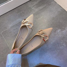 KissICON Square Toe Flat Shoes for Women Spring Autumn