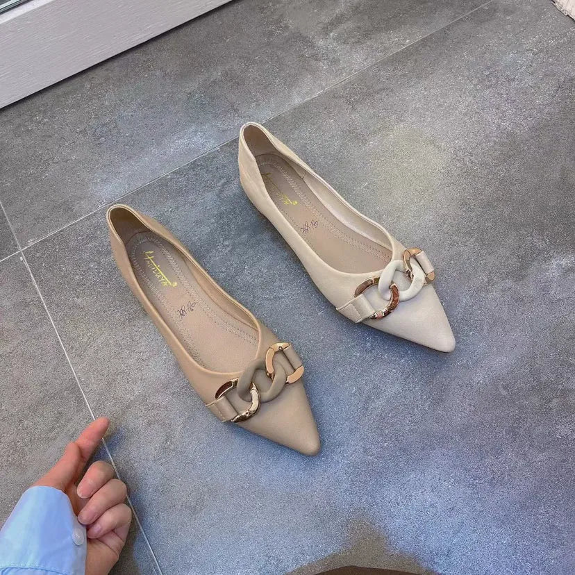 KissICON Square Toe Flat Shoes for Women Spring Autumn