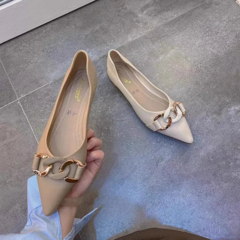 KissICON Square Toe Flat Shoes for Women Spring Autumn