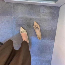 KissICON Square Toe Flat Shoes for Women Spring Autumn