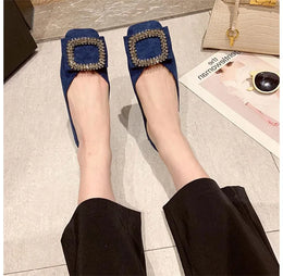KissICON Square toe flat shoes for women spring summer