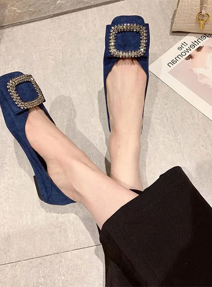 KissICON Square toe flat shoes for women spring summer