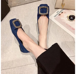 KissICON Square toe flat shoes for women spring summer