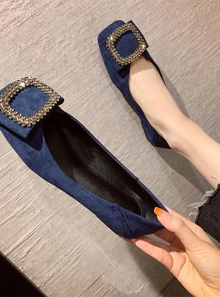 KissICON Square toe flat shoes for women spring summer