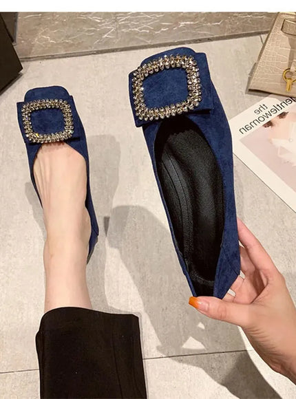 KissICON Square toe flat shoes for women spring summer