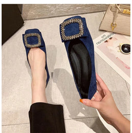 KissICON Square toe flat shoes for women spring summer