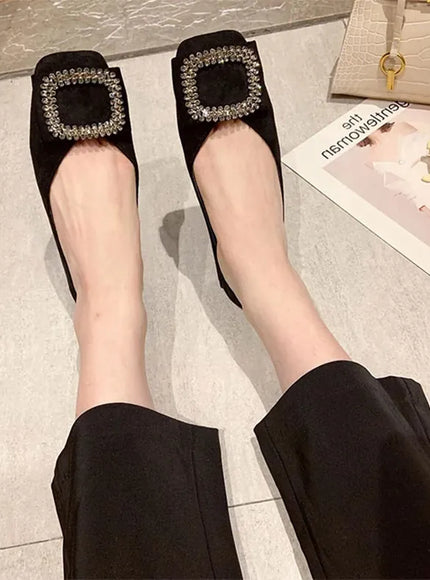 KissICON Square toe flat shoes for women spring summer