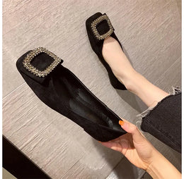 KissICON Square toe flat shoes for women spring summer