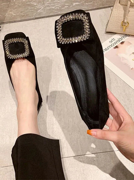 KissICON Square toe flat shoes for women spring summer