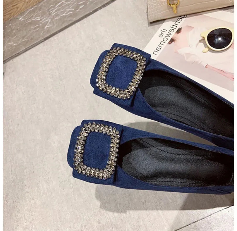 KissICON Square toe flat shoes for women spring summer