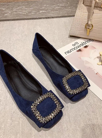 KissICON Square toe flat shoes for women spring summer