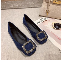 KissICON Square toe flat shoes for women spring summer