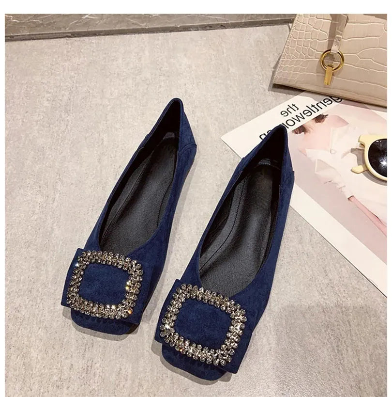 KissICON Square toe flat shoes for women spring summer
