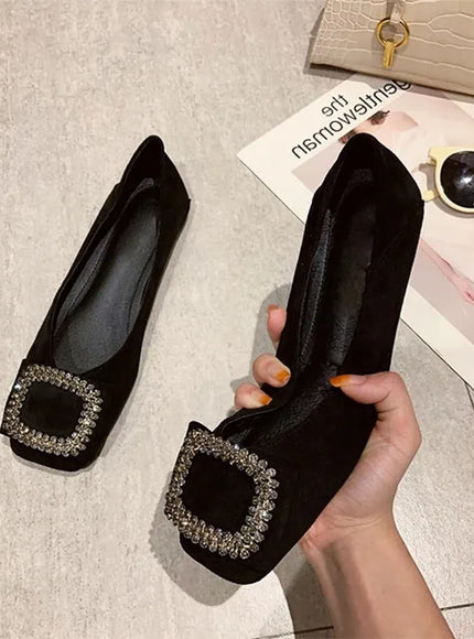 KissICON Square toe flat shoes for women spring summer