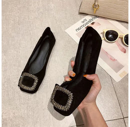 KissICON Square toe flat shoes for women spring summer