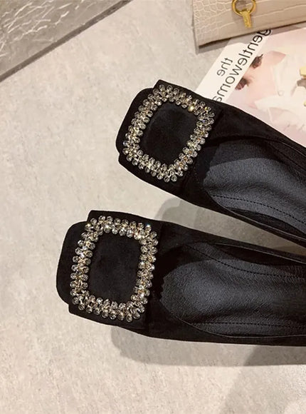 KissICON Square toe flat shoes for women spring summer