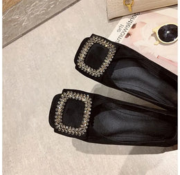 KissICON Square toe flat shoes for women spring summer