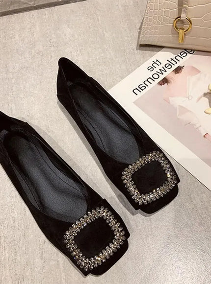 KissICON Square toe flat shoes for women spring summer
