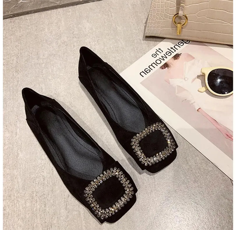 KissICON Square toe flat shoes for women spring summer