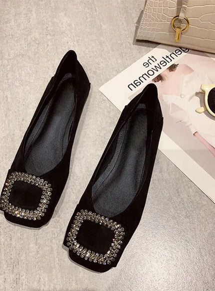 KissICON Square toe flat shoes for women spring summer