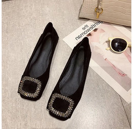 KissICON Square toe flat shoes for women spring summer