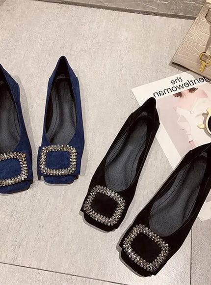 KissICON Square toe flat shoes for women spring summer