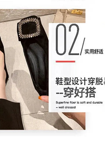 KissICON Square toe flat shoes for women spring summer
