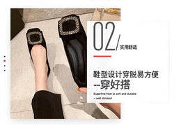 KissICON Square toe flat shoes for women spring summer