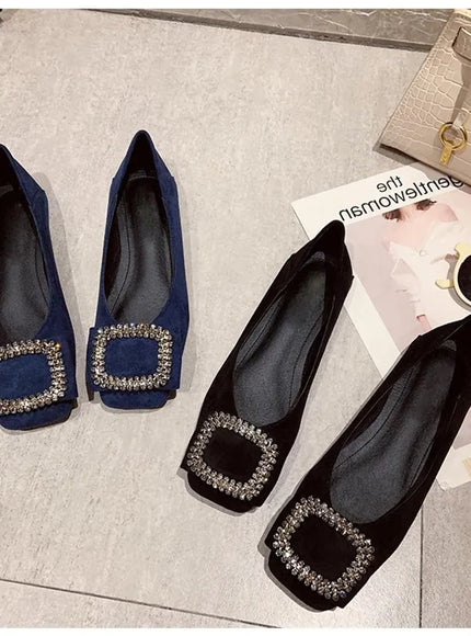KissICON Square toe flat shoes for women spring summer
