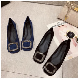 KissICON Square toe flat shoes for women spring summer