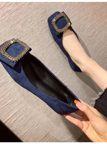KissICON Square toe flat shoes for women spring summer