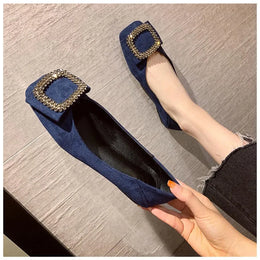 KissICON Square toe flat shoes for women spring summer