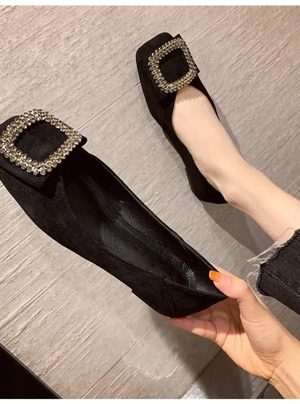 KissICON Square toe flat shoes for women spring summer