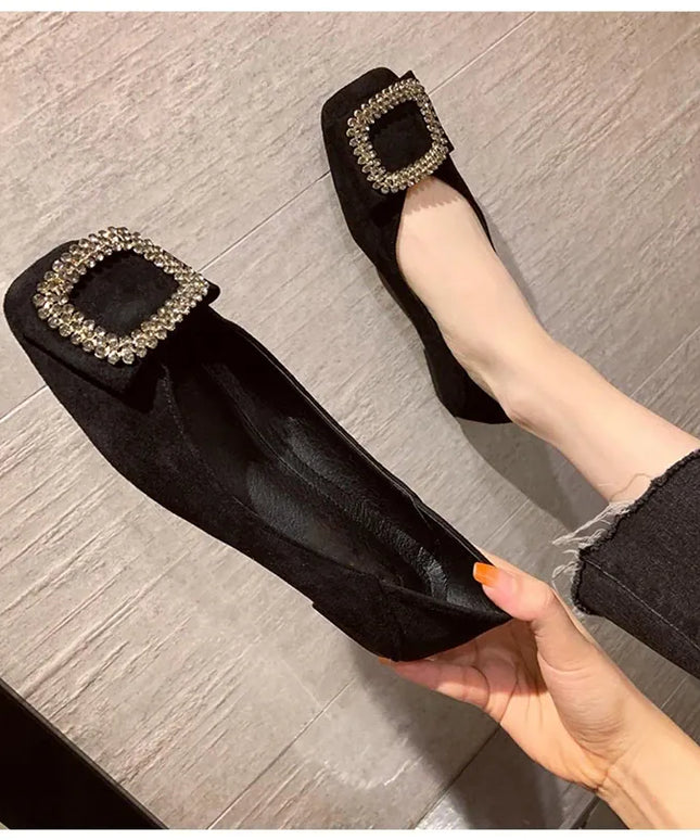 KissICON Square toe flat shoes for women spring summer