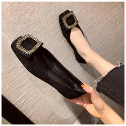 KissICON Square toe flat shoes for women spring summer