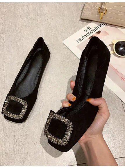 KissICON Square toe flat shoes for women spring summer