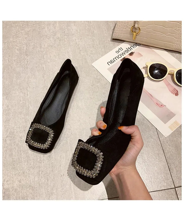 KissICON Square toe flat shoes for women spring summer