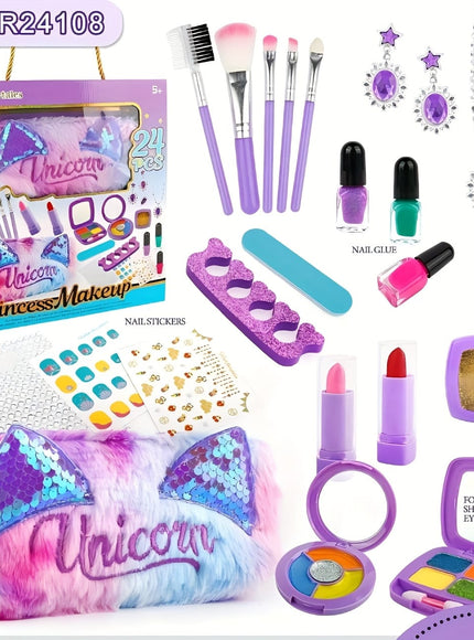 KissICON SR24108 purple Sparkling Christmas Year Girls Washable Nail Art