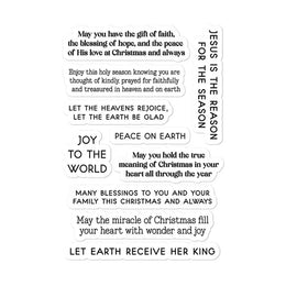 KissICON stamps 2024 New Christmas Religious Sentiments Words Clear Stamps Scrapbooking Paper Making NO Cutting Dies Frames Card Craft