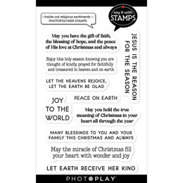 KissICON stamps 2024 New Christmas Religious Sentiments Words Clear Stamps Scrapbooking Paper Making NO Cutting Dies Frames Card Craft