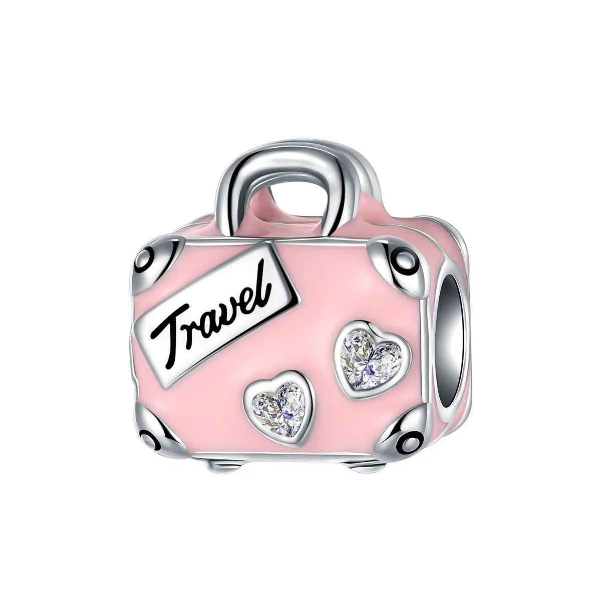 KissICON STC338 925 Silver Pink Ballet Skates Shoes Charms Fit Original Bracelet Necklace DIY Bead For Women Jeweli Make Gift