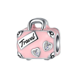 KissICON STC338 925 Silver Pink Ballet Skates Shoes Charms Fit Original Bracelet Necklace DIY Bead For Women Jeweli Make Gift