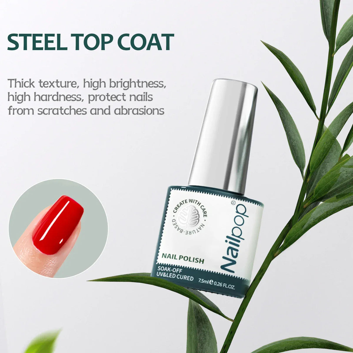 KissICON STEEL TOP COAT Kiss Icon Nailpop Gel Liner Polish 8ml Colors