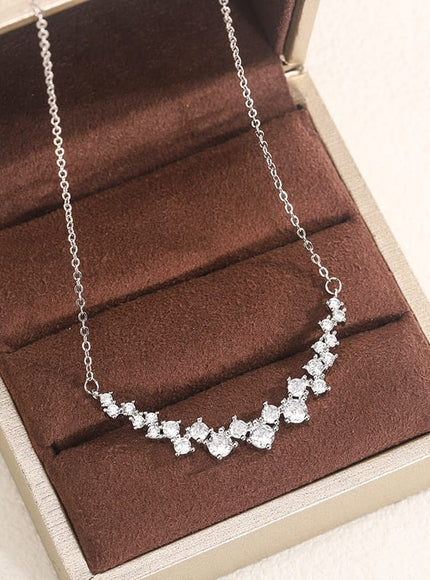KissICON 💋 Sterling Silver 1 Carat Zircon Pendant Necklace - Sparkle